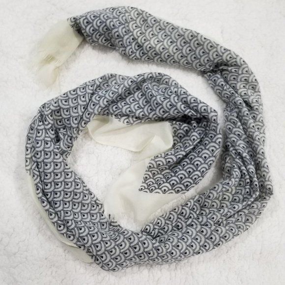 Talbots Black and White Printed Long Scarf - Picture 1 of 4